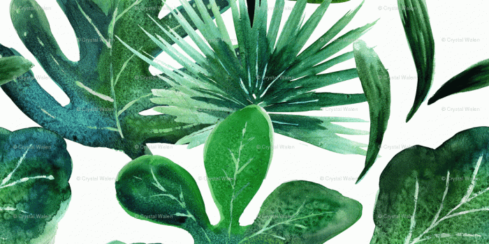 1125x1875 Tropical Leaves wallpaper - crystal_walen - Spoonflower