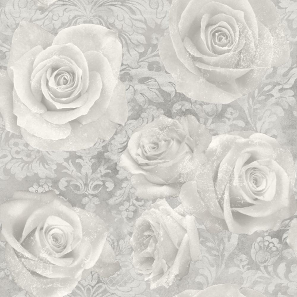 1000x1000 Details about REVERIE ROSE WALLPAPER SILVER GREY - ARTHOUSE 623303 FLORAL