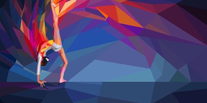 1332x850 Wallpaper gymnastics, athlete, gymnast, low poly images for desktop,  section спорт - download