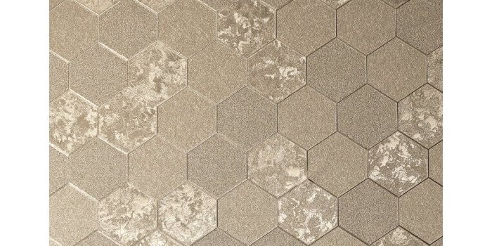 1000x1000 Foil Honeycomb Champagne Metallic Textured Contemporary Wallpaper 294701