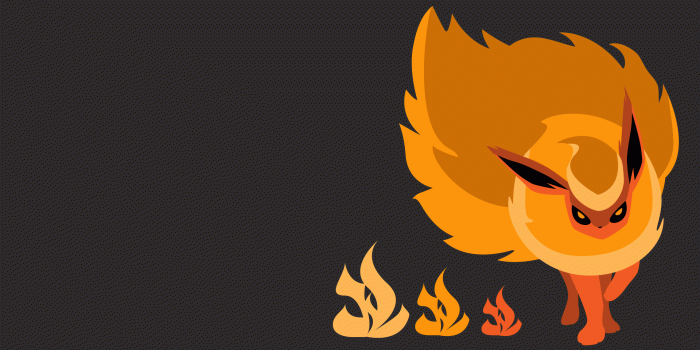 1920x1080 OC] Flareon 1080p wallpaper (+shiny version in comments) : pokemon