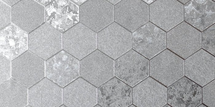 1000x1000 Foil Honeycomb Silver Metallic Textured Contemporary Wallpaper 294700