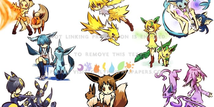 1680x1050 Pokemon flareon eevee espeon