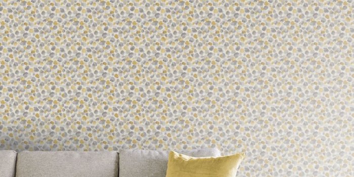1000x1469 Details about Arthouse Painted Dot Mustard Yellow Linen Effect Smooth  Contemporary Wallpaper