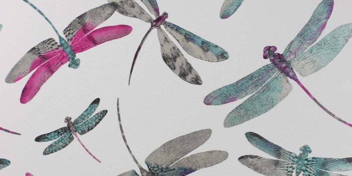 1440x1920 Matthew Williamson Dragonfly Dance Wallpaper, Fuchsia, w6650-05