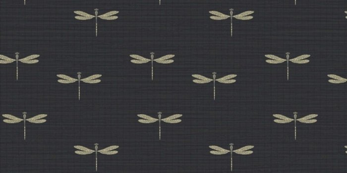 1000x1000 Lochs & Lagoons Waters Edge Dragonfly Wallpaper Black