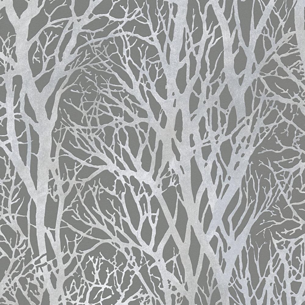 1000x1000 A.S. Creation Life Series Trees - Silver Metallic and Dark Grey