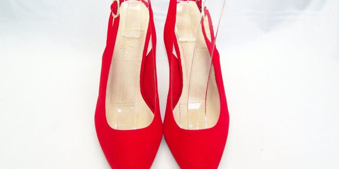 2048x1536 Size 3 bright red sling back stiletto heel shoes from New Look