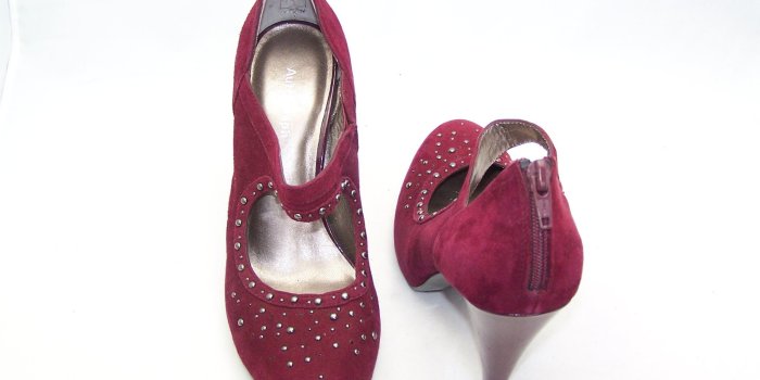 2048x1536 Size 4 burgundy foot strap stiletto heel shoes from Marks and Spencer
