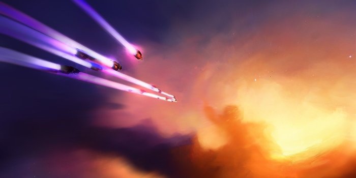 1920x1080 Wallpaper red and dark blue nebula converge in deep space free