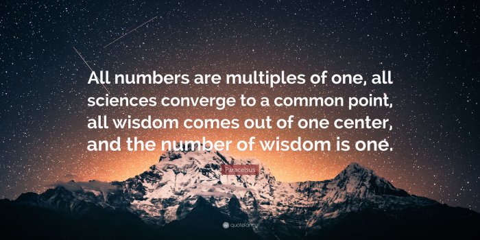 3840x2160 Paracelsus Quote: “All numbers are multiples of one, all sciences