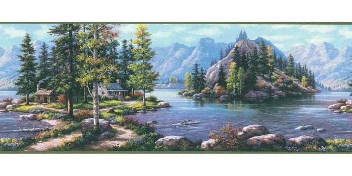 1000x1000 Boon Cabin Scenic Wallpaper Border