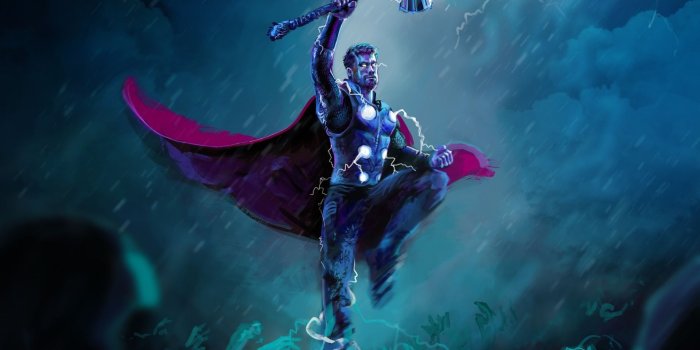 1920x1200 Download 1920x1200 wallpaper thor, thunder storm, artwork