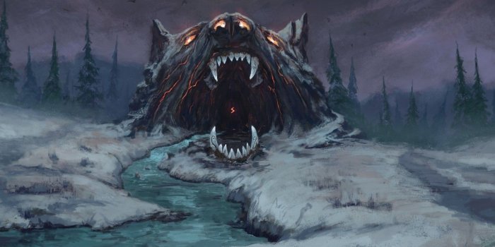 1332x850 Wallpaper Winter, Figure, Waiting, Mouth, Wolf, Fantasy, Mythology