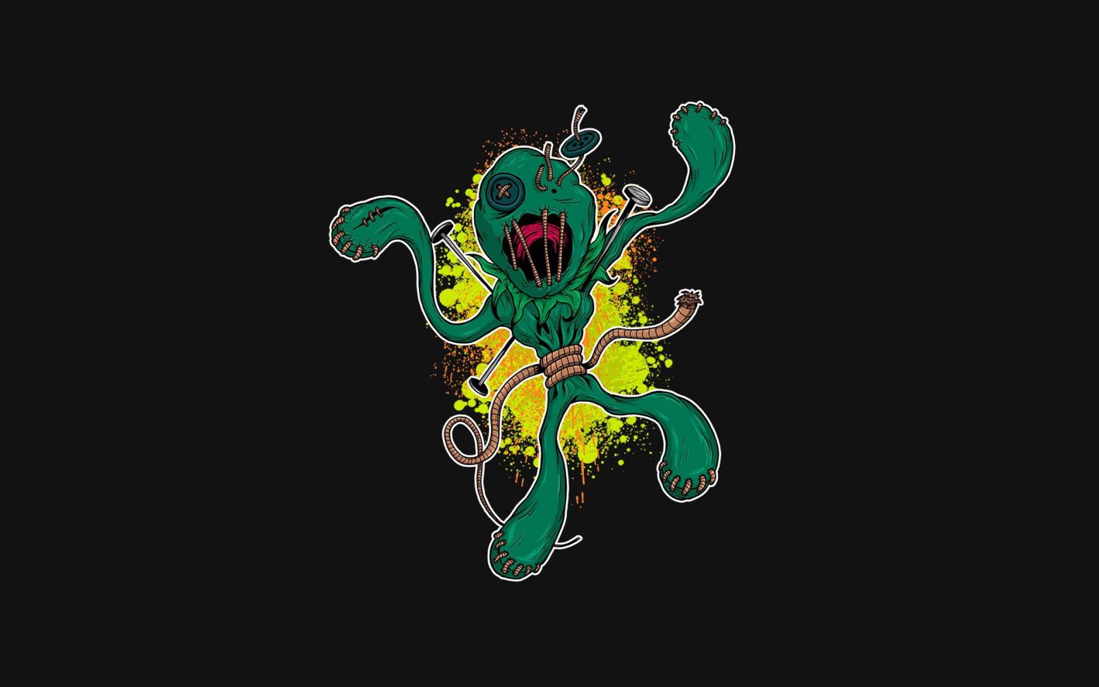 1920x1200 Dark zombie voodoo dolls evil cartoon halloween wallpaper