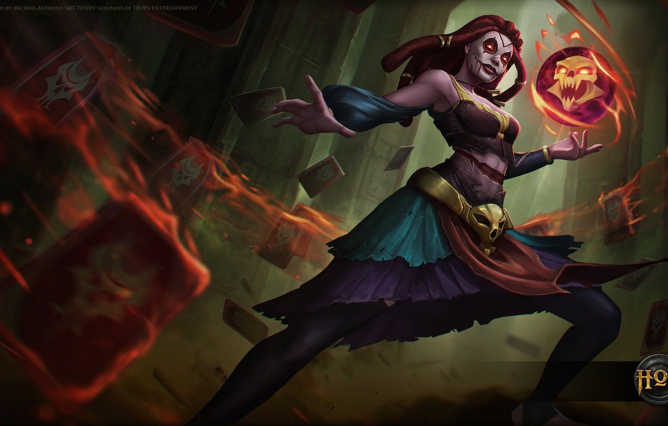 1332x850 Wallpaper girl, magic, figure, skull, fantasy, art, girl, fantasy