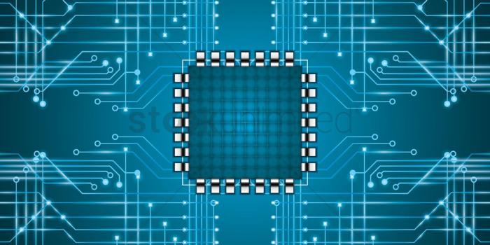 1300x1300 Microchip on circuit board wallpaper Vector Image - 1807540