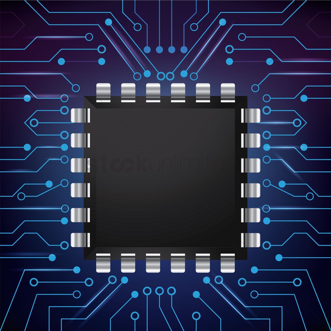 1300x1300 Microchip on circuit board wallpaper Vector Image - 1807583