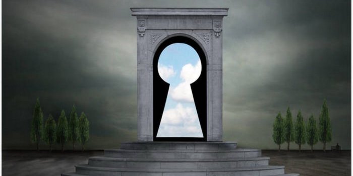 1024x768 Enter My Friend, clouds, door, Fantasy, friend, keyhole, sky, steps