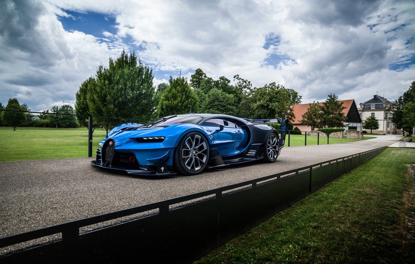 1332x850 Wallpaper machine, the sky, trees, view, Bugatti, Vision, Bugatti