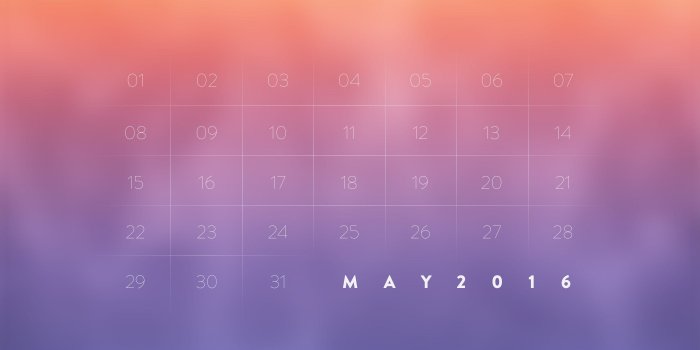 2800x1800 May 2016 Desktop Calendar Wallpaper | Paper Leaf