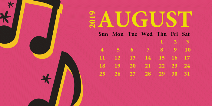 1920x1080 August 2019 Desktop Calendar Wallpaper