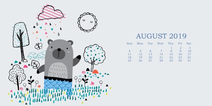 3948x2248 August 2019 Desktop Calendar Wallpaper | Max Calendars