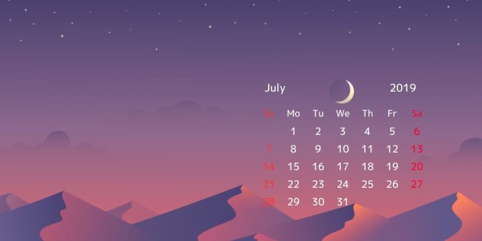1366x768 July 2019 Calendar HD Wallpapers | Background Images | Photos