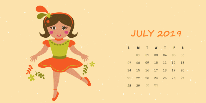 1920x1080 July 2019 Desktop Calendar Wallpaper