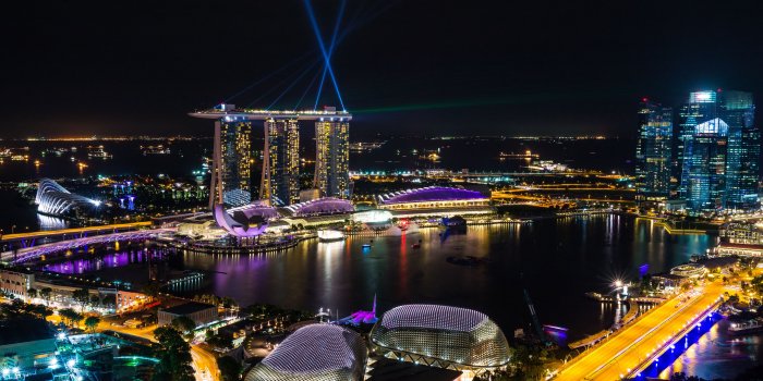 7275x4768 Wallpaper Singapore, Marina Bay, Night view, Architecture, Skyline