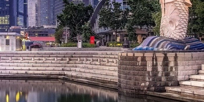 750x1334 Wallpaper Singapore, skyscrapers, lake, dusk 1920x1440 HD Picture, Image