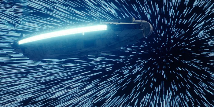 3428x1800 Star Wars The Last Jedi Millennium Falcon Hitting Lightspeed, HD