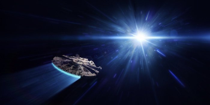 1920x1080 Millennium Falcon about to enter Hyperspace HD Wallpaper