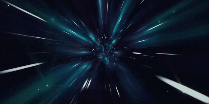 1920x1080 Seamless loop of interstellar travel through a dark blue wormhole filled  with stars. Space journey through time continuum. Warp in science fiction 