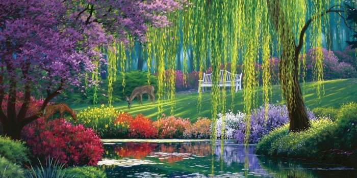 1024x898 Willow Pond - 300pc Large Format Jigsaw Puzzle by SunsOut in 2019