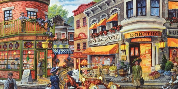 1000x825 Dorothy's Busy Intersection 1000 Piece Jigsaw Puzzle SunsOut USA