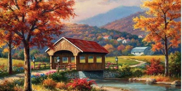 1055x798 38+] Fall Covered Bridge Desktop Wallpaper on WallpaperSafari