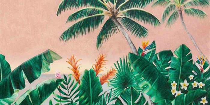 1000x1000 Anewall Melika Modern Classic Tropical Palm Tree Wallpaper