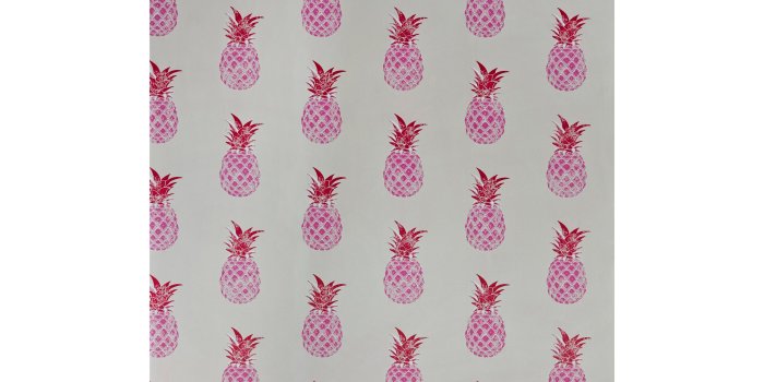 3000x3000 'Pineapple' Contemporary, Traditional Wallpaper in Red/Pink
