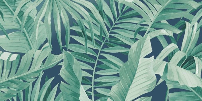 1000x1000 Palma Tropical Wallpaper Navy - Tropical Floral, Hd Wallpapers