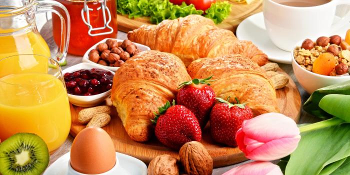 2560x1600 Wallpaper of Breakfast, Coffee, Croissant, Fruit, Still, Life