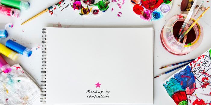 4000x2547 White Notebook With Paint · Free Stock Photo