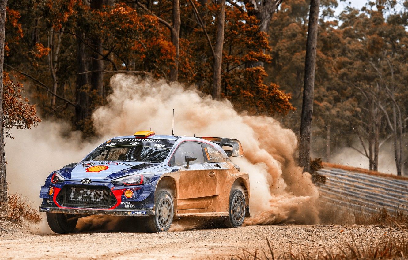 1332x850 Wallpaper Auto, Forest, Sport, Machine, Race, Skid, Hyundai, Car