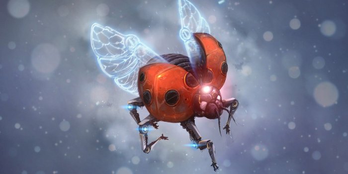 1332x850 Wallpaper Flight, Style, Fantasy, Art, Ladybug, Art, Style, Fiction