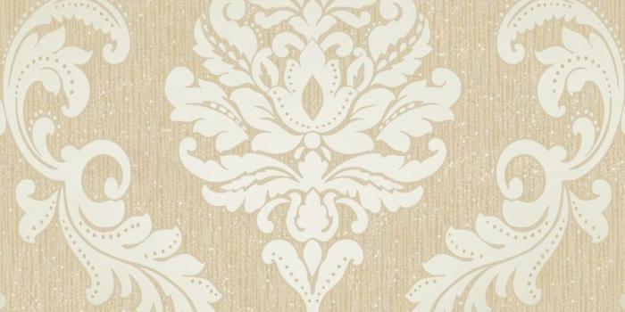1000x1000 Chelsea Glitter Damask Wallpaper Cream Gold