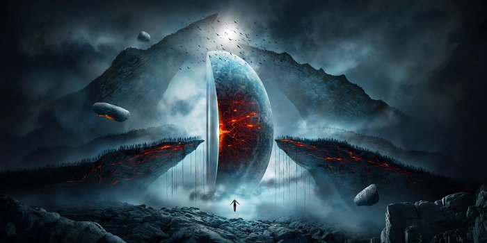 3840x2160 Download wallpaper 3840x2160 planet, silhouette, levitation, flight