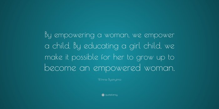 3840x2160 Winnie Byanyima Quote: “By empowering a woman, we empower a child