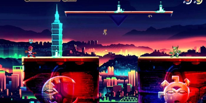 1366x768 Custom Stage Skins Neon City [Brawlhalla] [Maps]