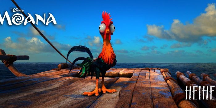 3840x1608 Wallpaper Moana, Heihei, Ocean, Clouds, Animation - WallpaperMaiden