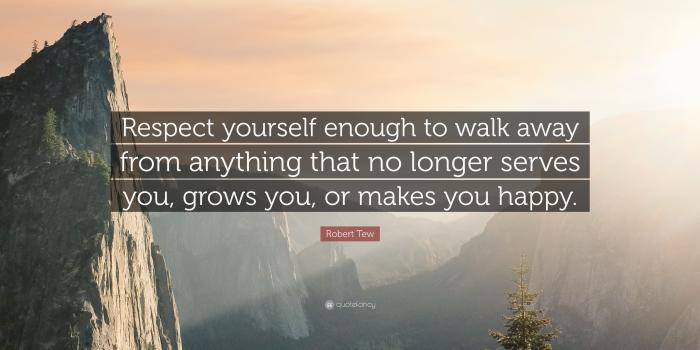 3840x2160 Robert Tew Quote: “Respect yourself enough to walk away from